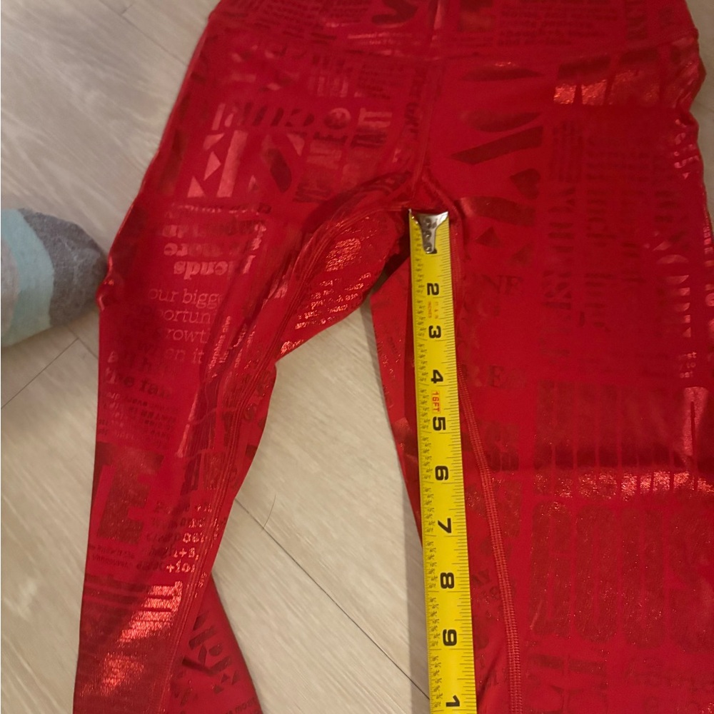 Lululemon Athletica Red Text Print Leggings - Picture 6 of 8